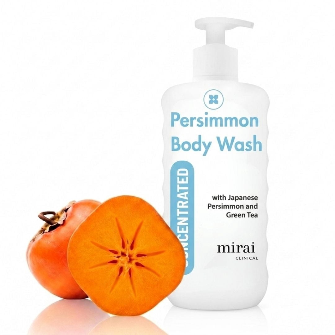 Mirai Clinical Body Wash for Strong Body Odor - Renewing Body Purifying & Deodorizing with Natural Persimmon & Green Tea Extracts - Nonenal Body Odor Eliminator for Women & Men - 9.29 Fl oz