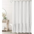 thumbnail image 6 of NixiYa White Farmhouse Shower Curtain Ruffle Linen Shower Curtain for Bathroom 72"x 72", 6 of 6