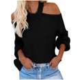 thumbnail image 2 of Puntoco Suéter Mujer Botón Manga larga Tejer Sudadera Jersey tops Blusa Camisa Cuello alto Suéter sólido Liquidación de Navidad Puntoco Puntoco-4344, 2 of 8