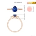 thumbnail image 4 of ANGARA Natural 1.15 Ct Pear Sapphire Ring with Trio Diamond Accents in 14K Rose Gold for Women (Size-8x6mm) | September Birthstone, Anniversary, Jewelry Gift for Women | Natural Sapphire Ring, 4 of 8