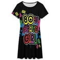 thumbnail image 3 of 80s Party Girl Vintage Retro Eighties Costume Women's Dress Short Sleeve Summer Sundress Summer Women Clothes, 3 of 7