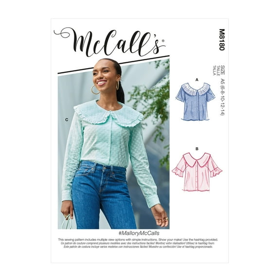 McCall's Sewing Pattern 8180 - Misses' Tops, Size: F5 (16-18-20-22-24)