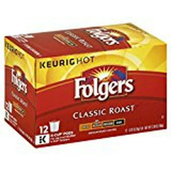 Folgers Keurig Hot Classic Roast K Cup 12 Cups (Pack of 6)