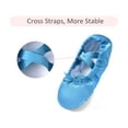 thumbnail image 5 of Stelle Girls Satin Ballet Shoes Split Sole Dancing Flats with Adjustable Lace,Gymnastics Ballet Slippers Dance Shoes for Toddler/Little Girls/Big Girls,Blue, 5 of 6