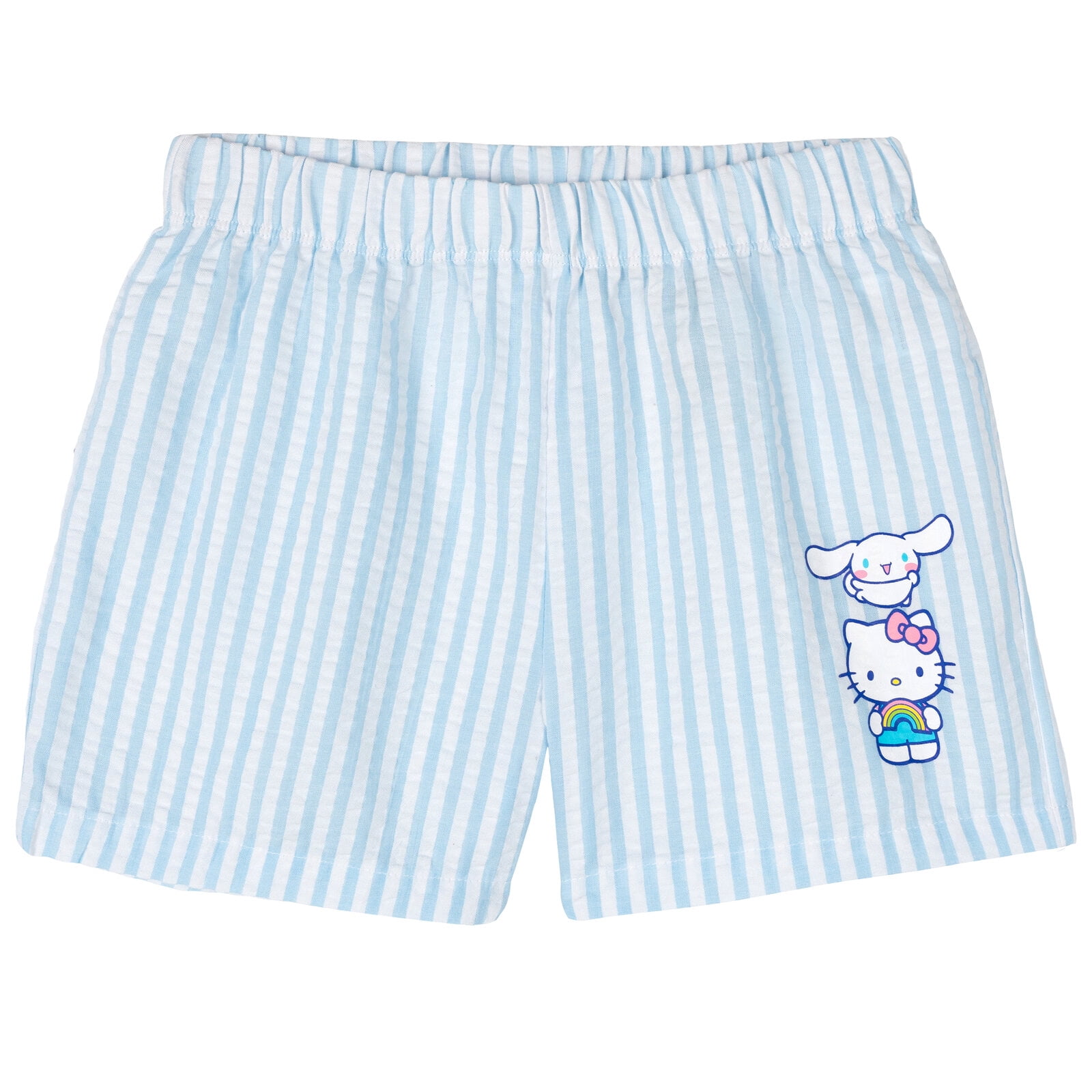 Hello Kitty Cinnamoroll Hello Kitty Seersucker Peplum Tank Top and Shorts Outfit Set Toddler to Big Kid