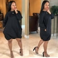 thumbnail image 3 of Pompotops Mode Femmes Casual Manches Longues Solide Robe de Style Robe Oversize, 3 of 6