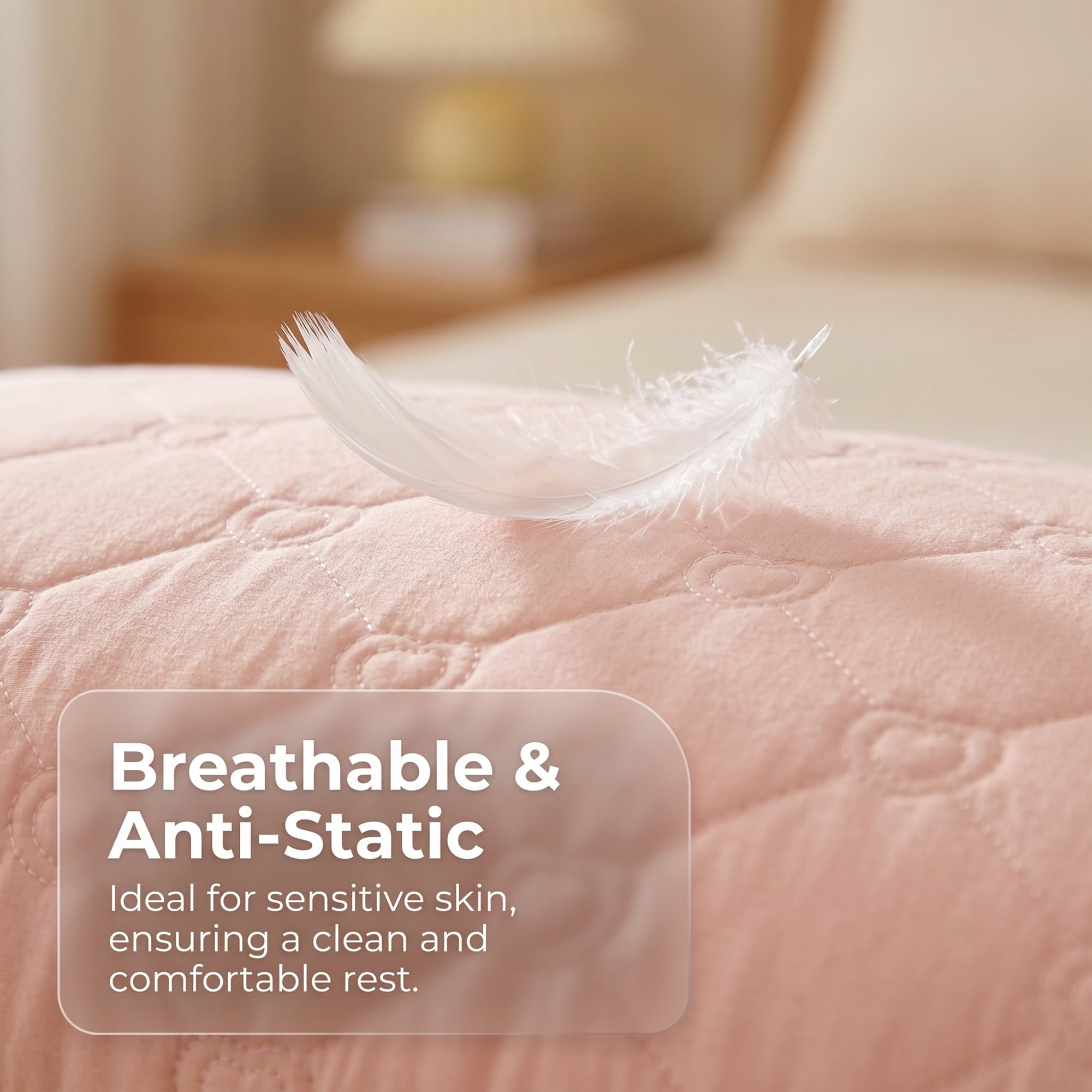 Unique Bargains 2-pcs Heart-shaped Polyester Comfortable Quilted Pillow Protector Pink