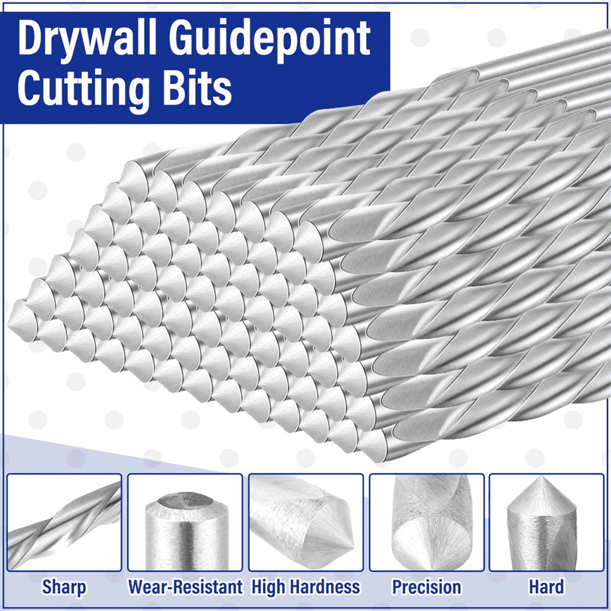 100 Pieces Drywall Drill Bits Pilot Point Cutting Drill Bits Diameter Drywall Router for Spiral Saws (5/32 Inch)
