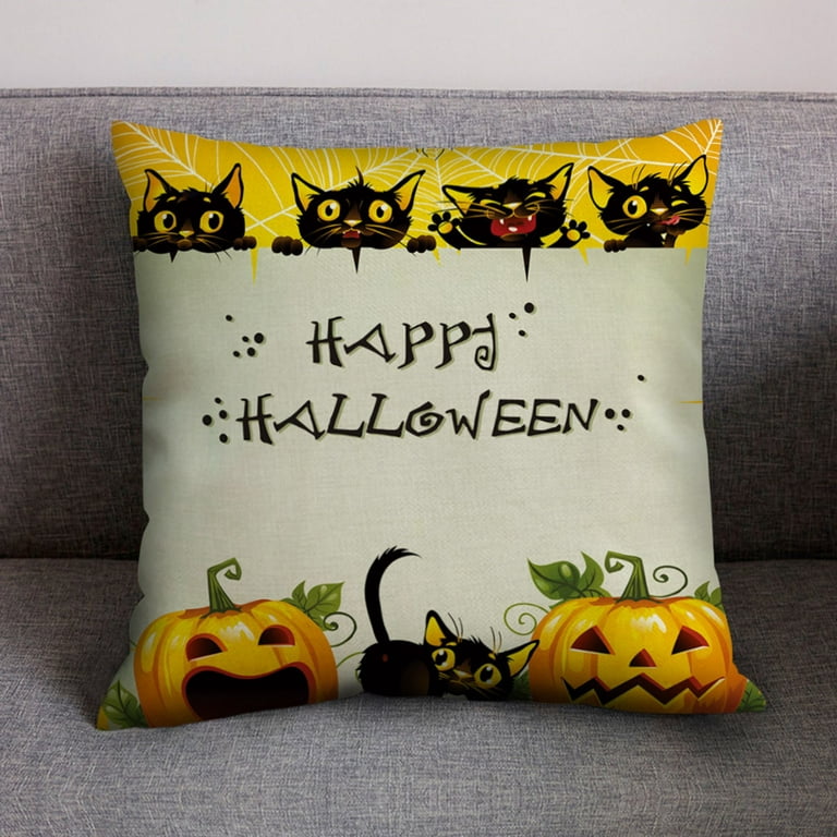 Big Pillows for Bed Cats and Pumpkins Pillow Cushion Case Halloween Fall  Decor Throw Pillows Outdoor Decorative Square Pillow Cushion Case for Home