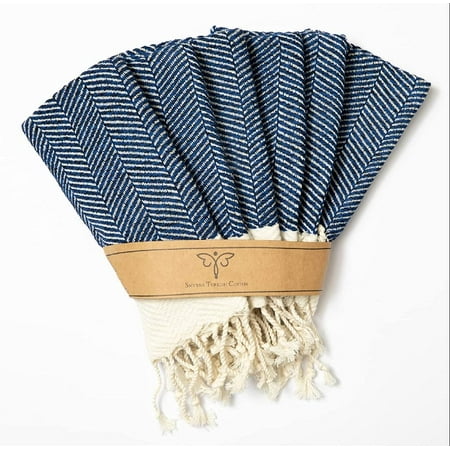 

Kitchen Dish Towels Herringbone Series Pack of 6 | 100% 12x12 | Machine Washable Wash Cloths | Soft Absorbent Prewashed and Quick Dry Dish Towels (Azure)