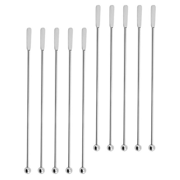 10pcs Stainless Steel Coffee Beverage Stirrer Party Drink Swizzle Sticks