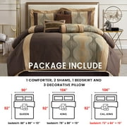 Nanshing Kath 7 Piece Luxury Contemporary Comforter Set, Brown, Full