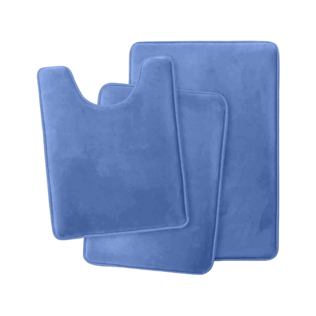 Vwrxbz Bathroom Mat Set 3-Piece Absorbent Coral Velvet Toilet Rugs Non-Slip