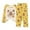 Yellow, variant on Capybara Print Girls Long Sleeve Loungewear Kids Cute Animal Themed Two Piece Outfit Girls Nightwear Clothes