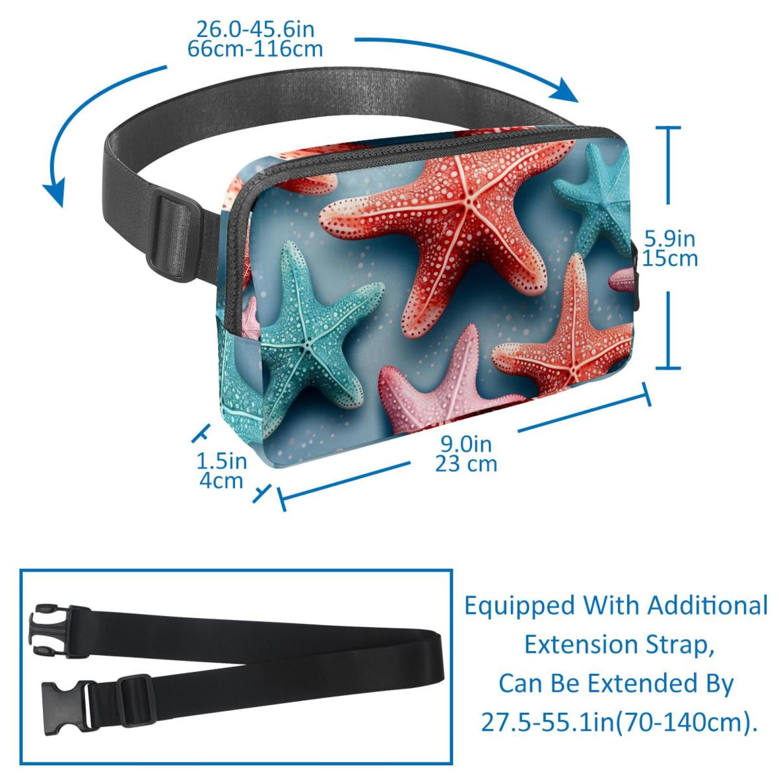 Starfish Adjustable Lightweight Running Belt with Extension Strap and Belt Bag/Fanny Pack – Unisex