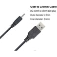 thumbnail image 3 of Cable USB a CC de 2,0 mm, adaptador de cargador USB CC para auriculares, USB 2.0 tipo A macho a CC de 2,0 mm x 0,6 mm, conector adaptador de corriente de enchufe cilíndrico CC de 5 voltios, 3 of 5