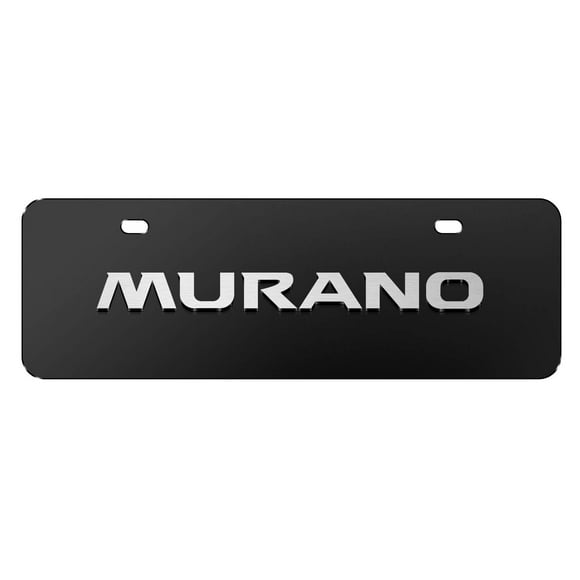 iPick Image for Nissan Murano 3D European Look Half-Size Black Stainless Steel License Plate