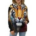 thumbnail image 4 of Colorful Tiger Portrait 3d Sweatshirts Hoodie Fashion Casual Personality Men's Women Street Hoodie Pullovers Long Sleeve Comfortable Top, 4 of 6