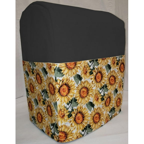 Canvas Harvest Sunflowers Cover Compatible with Sunbeam 4.6qt Mixmaster by Penny's Needful Things (Black)