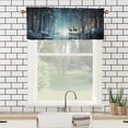 thumbnail image 3 of Deer Kitchen Curtain Valances Forest Pine Tree Nature Night Scenery Safari Hunting Window Valance for Bedroom Bathroom Living Room Dining Room Valances Set 54 by 18 in, 1 Panel, 3 of 6