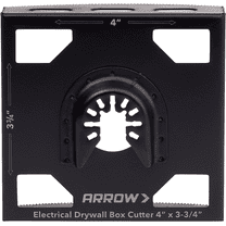 Arrow OSCGB2-1 Gang Electrical Box Drywall Cutting Blade for Oscillating Tools (Pack of 2), Universal, Fits Most Multitools, Includes Adapter, Makes 4” by 3-3/4” Hole
