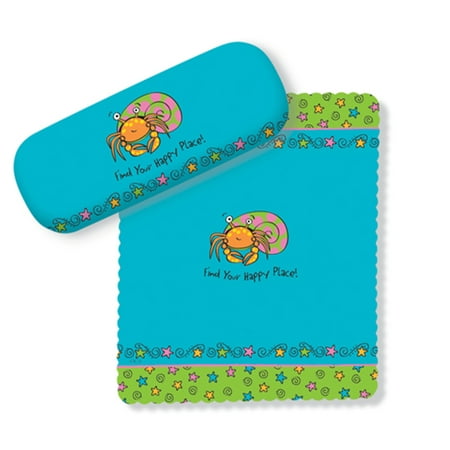 Find Your Happy Place Hermit Crab Eye Glasses Case and Lens Cloth