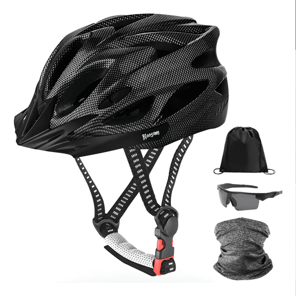 Set Casco De Bicicleta Bloosom Adulto Ciclismo Negro 52-58 cm