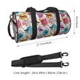 thumbnail image 4 of Xecao Skulls and Roses print Round Travel Duffel Bag is a foldable gym bag with an inner pocket, perfect for travel sports, 4 of 8