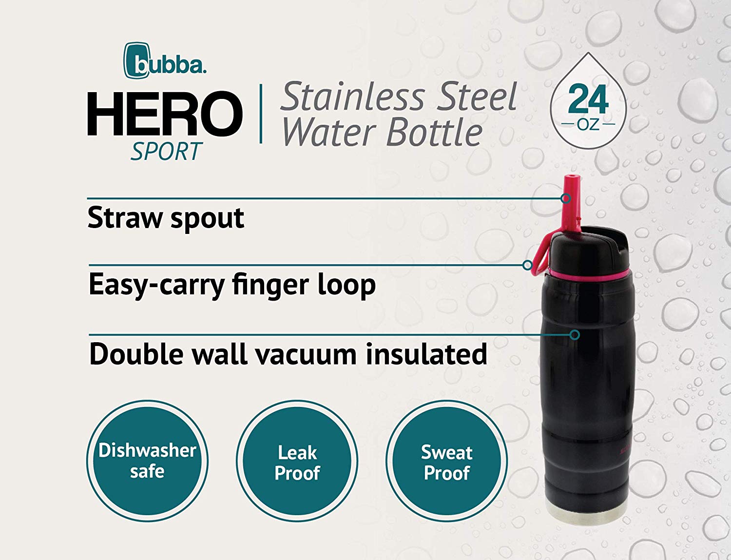 Buy Bubba Hero Sport Insulated Tumbler 24 Oz., Black, Neon, Or Pink