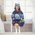thumbnail image 2 of Planets in Space Oversized Wearable Blanket Hoodie Sweatshirt Flannel for Unisex Girls Boys, 2 of 7