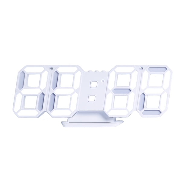 Pisexur Batería de cocina Reloj despertador digital automático, fotosensible, electrónico 3D, multifunción, con LED y marco blanco. para la cocina del hogar