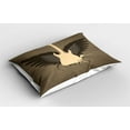 thumbnail image 2 of Ambesonne Music Pillow Sham 2 Pack, Rock Talent Wings Guitar, 26"x20", Charcoal Grey Mustard, 2 of 3