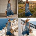 thumbnail image 3 of FOR U DESIGNS Tie Dye Plum Blossom Print Couple Outfits His and Hers Clothing 2026 Fashion Linen-Look Mens Casual Shirts Sleeveless Dress with Pocket, 3 of 7