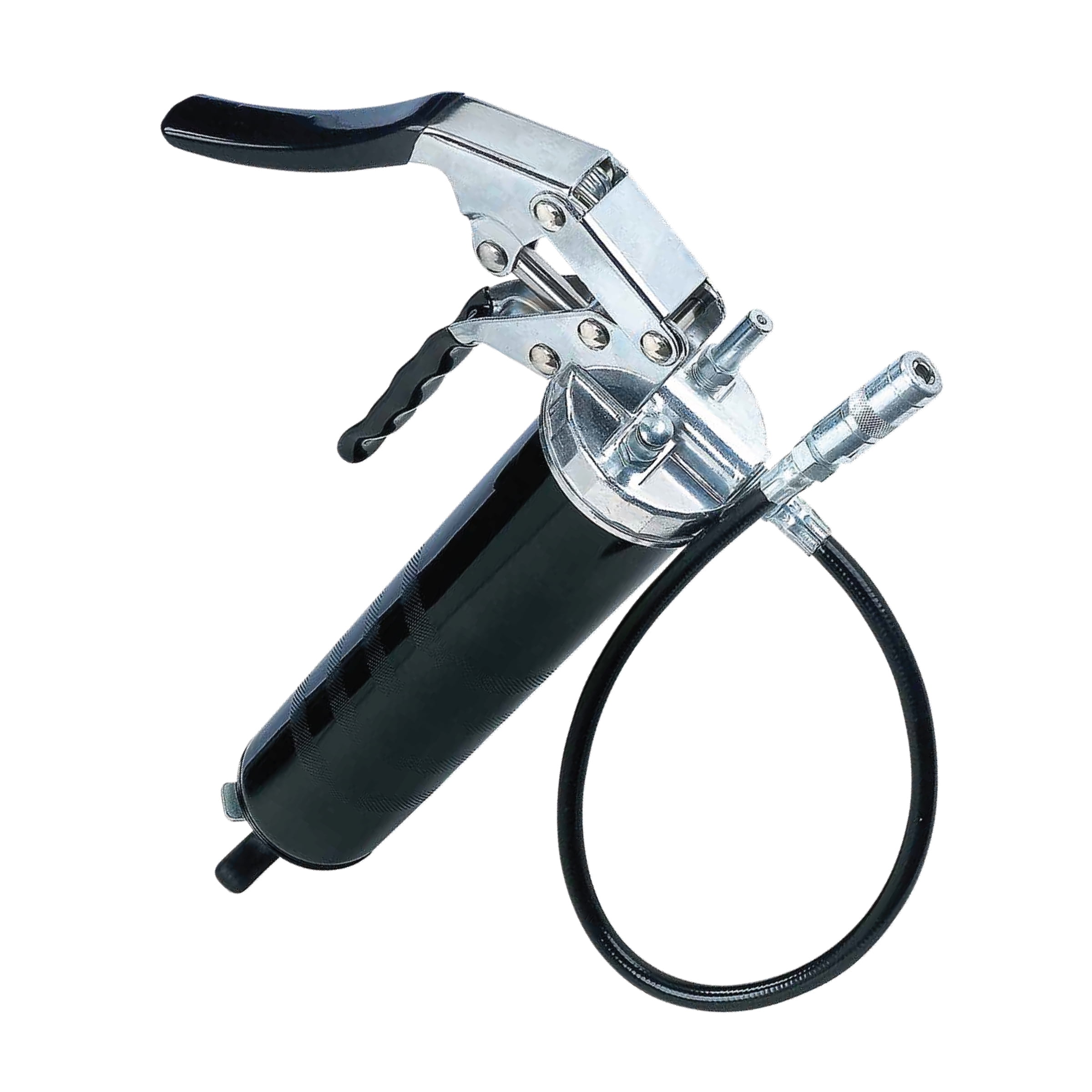 Lumax Heavy-Duty Pistol Grease Gun with 18" Flex Hose & Lucas Multi-Purpose Red N Tacky EP Grease - 14 Ounce