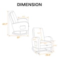 thumbnail image 2 of Nursery Rocking Chair with Retractable Foot Rest, 25.4"W High Back Glider Chair with Rubber Wood Legs, Glider Rocker Accent Armchair for Living Room Bedroom, Green, 2 of 7