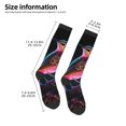 thumbnail image 2 of Naloa Glowing Leaf Bird Thigh High Socks Extra Long Stretchy Sock Women Over Knee High Opaque Stocking Daily Wear, 2 of 6