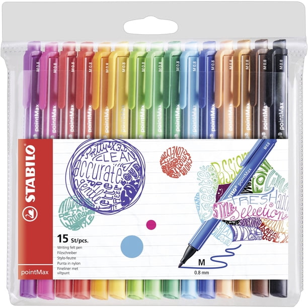 Fineliner STABILO pointMax paquete de 15 colores surtidos
