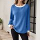 thumbnail image 1 of MHFRRA Camisetas Casuales para Mujer, Corte Holgado, Manga Larga, Cuello Redondo, Jersey Elegante y Cómodo, Ropa Informal para Uso Diario. Azul, 1 of 5