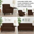 thumbnail image 4 of Great Bay Home 1-Piece Knitted Jacquard Armchair Stretch Slipcover, Chocolate, 4 of 6