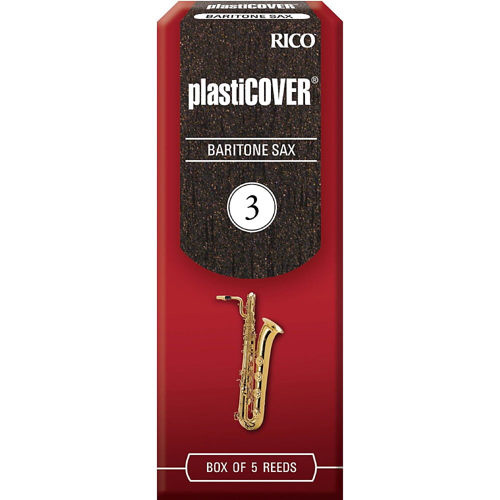Plasticover by D'Addario Baritone Sax Reeds, Strength 3, 5-pack