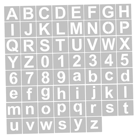 Abanopi 62pcs 5 Inch Letter and Number Stencils Reusable Washable Alphabet Stencils Environment-friendly PET Art Craft Templates for Painting On Wood Fabric Wall Door Decor Home Sign