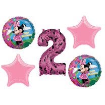 Minnie Mouse 2nd Happy Birthday Party Mylar Balloons Decoration Set.