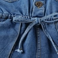 thumbnail image 2 of Toddler Baby Girls Denim Romper Blue Short Sleeve Button Lapel Jeans Clothes, 2 of 5