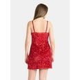 thumbnail image 3 of No Boundaries Christmas Present Sequin Mini Dress, Women’s, 3 of 5