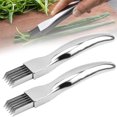 thumbnail image 1 of Shred Silk The Knife, 2PCS Stainless Steel Shred Silk Cutter, Multifunctional Food Slicer, Kitchen Tool Scallion Cutter Shred Knife, 1 of 7