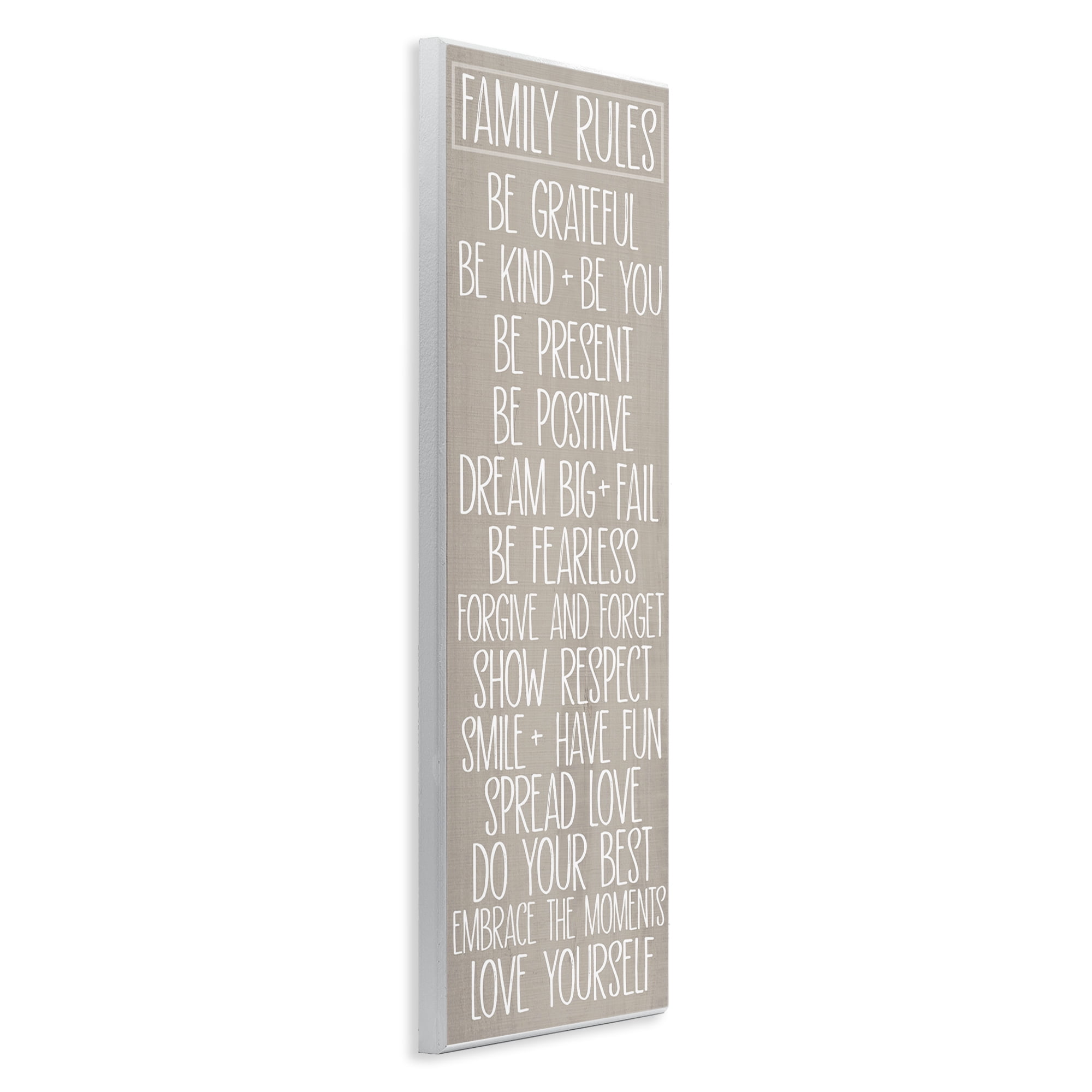 Stupell Industries Rustic Family Rules Typography Painting Unframed Art Print Wall Art, 7 x 17