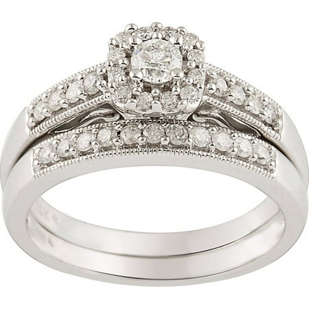 1/2 CT. T.W. Diamond 10kt. White Gold Bridal Set