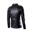 thumbnail image 3 of Txlixc Chaqueta de manga larga con solapa de color sólido para hombres con cremallera y hebilla Txlixc moda, 3 of 4