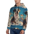 thumbnail image 3 of Honeii Colorful Sky Puppy Pattern Mens Hoodies Men's Loose Sleeve Sweatshirt,Pullover Hooded Sweatshirt for Men,Essentials Hoodie-Medium, 3 of 7