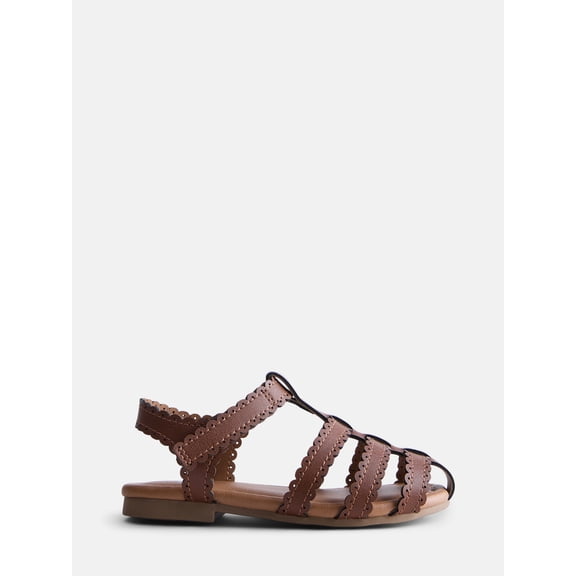Wonder Nation Toddler Girls Scalloped Fisherman Sandals